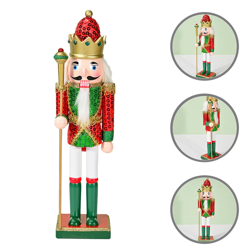 

Desktop Nutcracker Ornament Wooden Craft with Traditional Style Perfect for Home Office Hotel Decor Holiday Season Decoration