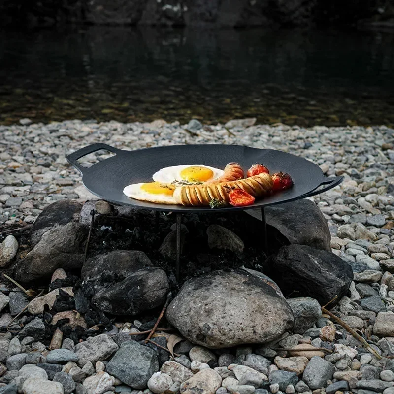 Korean barbecue plate  outdoor camping barbecue plate medical stone barbecue pot teplanyaki non-stick pan