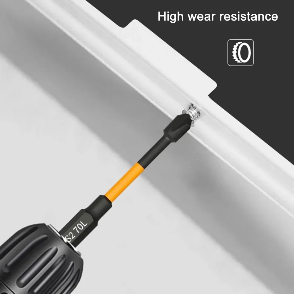 3 Buah Oranye S2 Impact Kuat Magnetik Anti Slip 50-70Mm Bor Tangan Listrik Obeng Silang Bit Set Aksesori Alat Listrik