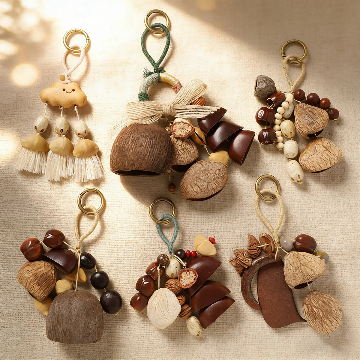 인도네시아 천연 과일 씨앗 껍질 바람 종소리 수공예 힐 - Boho Wind Chimes 리뷰 및 가격