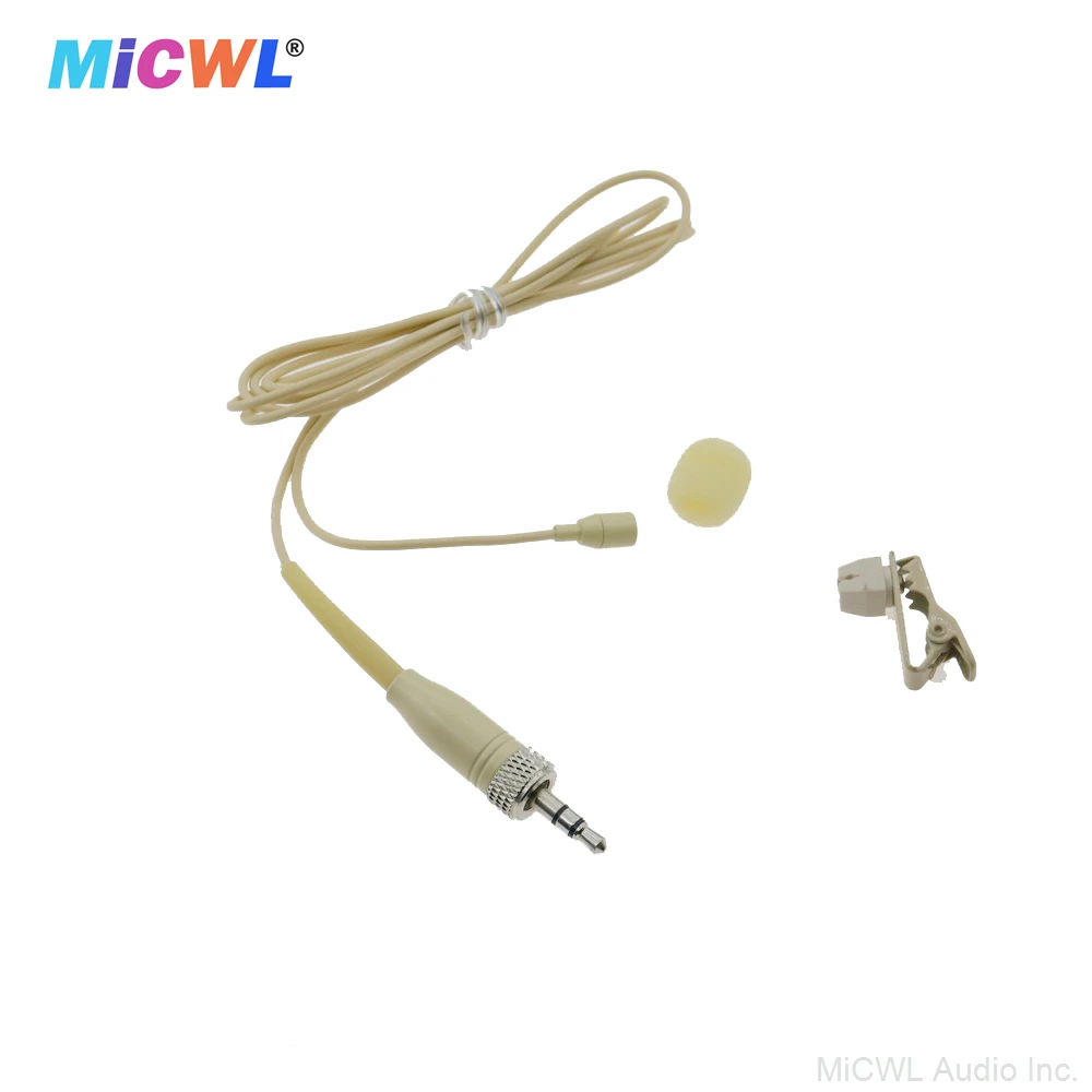 Beige EW2-II Tie Clip Lavalier Microphone For Sennheiser EW SK100 300 500 G3 G4 BeltPack Wireless System  Microfone 3.5mm Lock