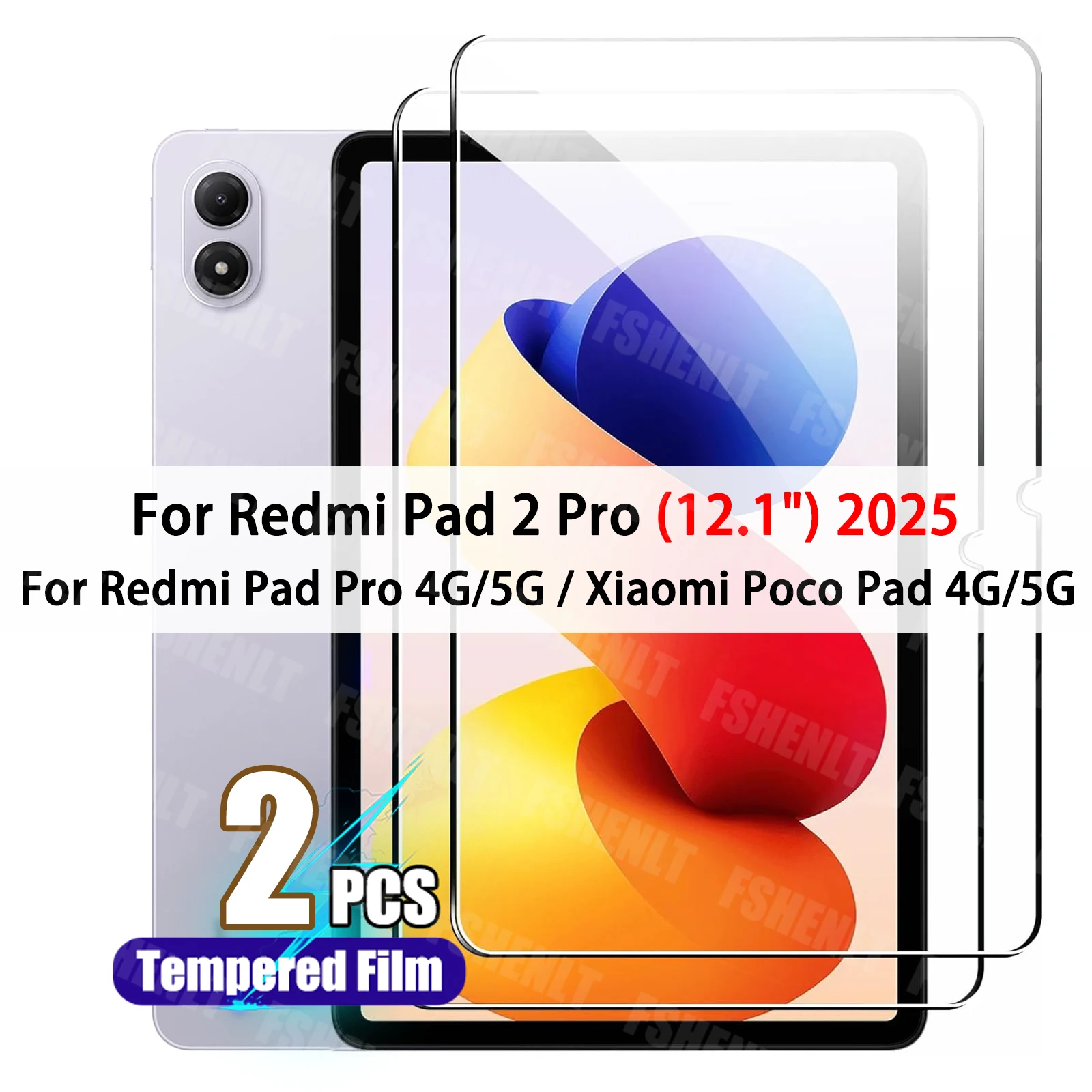 

Screen Protector for Redmi Pad 2 Pro (12.1") 2025 HD 9H Tempered Glass Film for Redmi Pad Pro 4G/5G / Xiaomi Poco Pad 4G/5G 2024