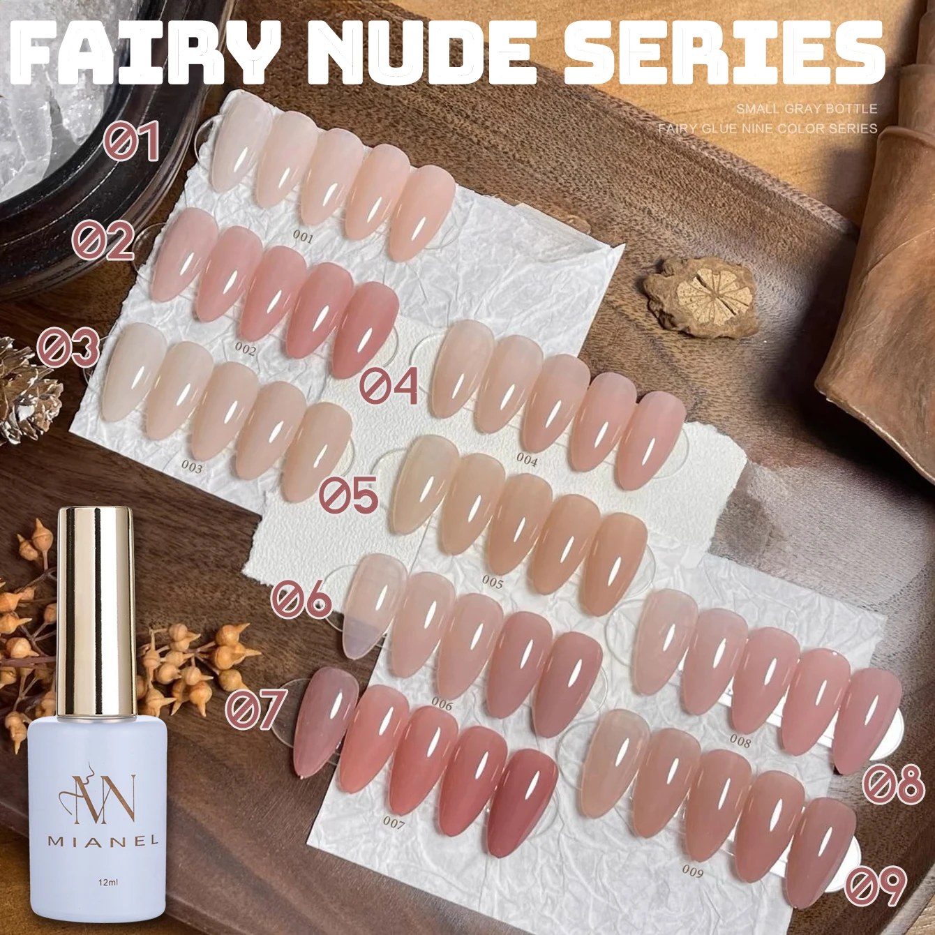 

MIANEL 12ML Dreamy Nude Gel Nail Polish 2026 New Trendy Shade Skin-Brightening Sheer Nude Base Color Versatile Nude Nail Art