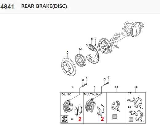 Rear brake pads for Ssangyong KYRON REXTON RODIUS disc brake pads 48413091A1