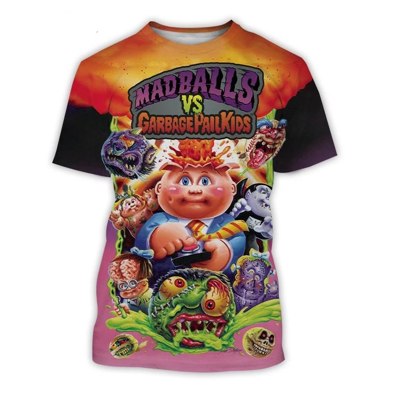 2023 New Fashion Summer Hot Sale Funny Garbage Pail Kids 3D Print Men\'s T-shirt Hip-hop Men\'s Women\'s Casual  T-shirt Street Top