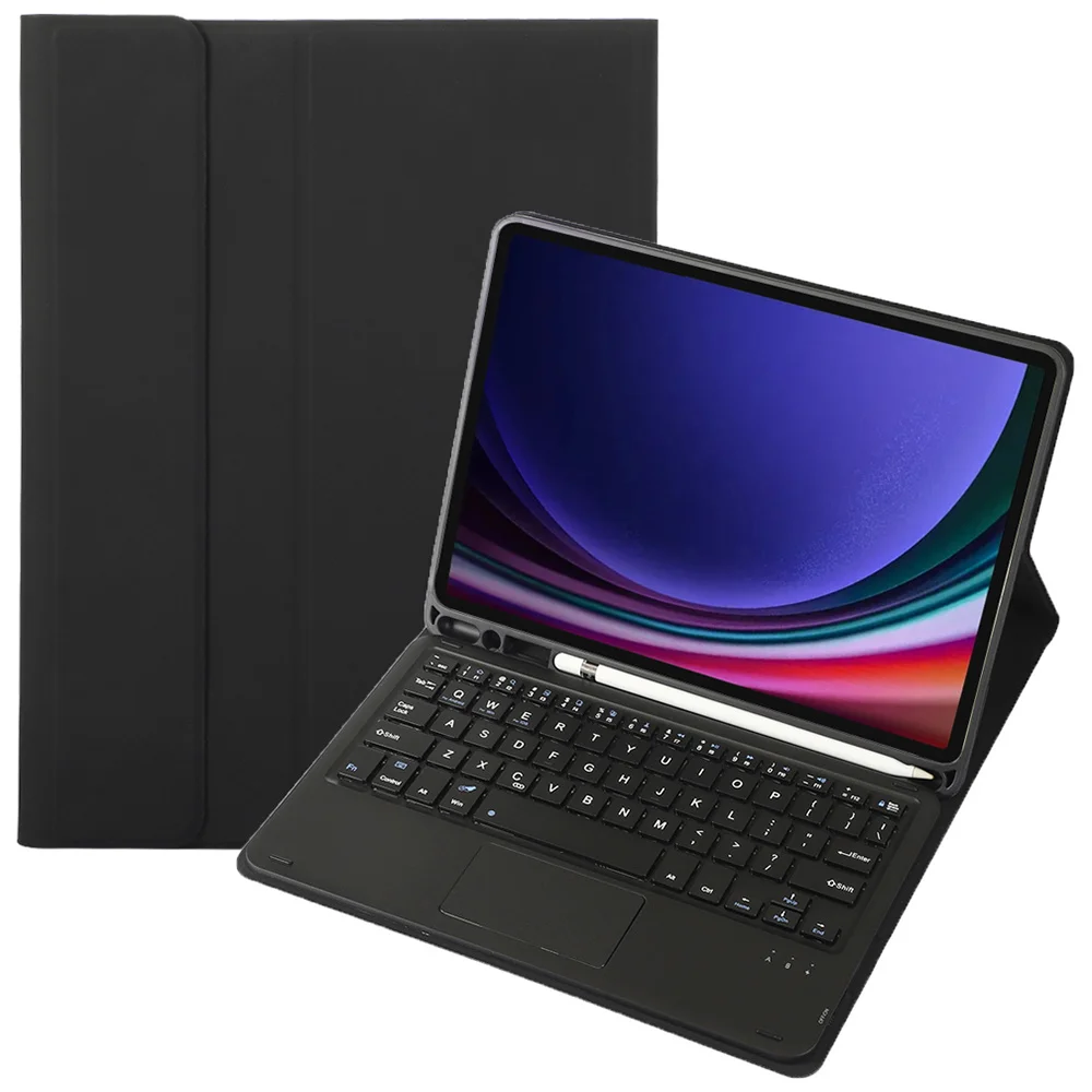 Tablet CaseFor Samsung Galaxy Tab S9 / S9 FE X710 / X716B / X718U PU Leather Flip Cover with Touchpad Bluetooth Keyboard