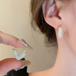 Light Luxury Unique New Design Love Imitation Pearl Heart Earrings For Women Fashion Elegant Metal Jewelry Party Gifts