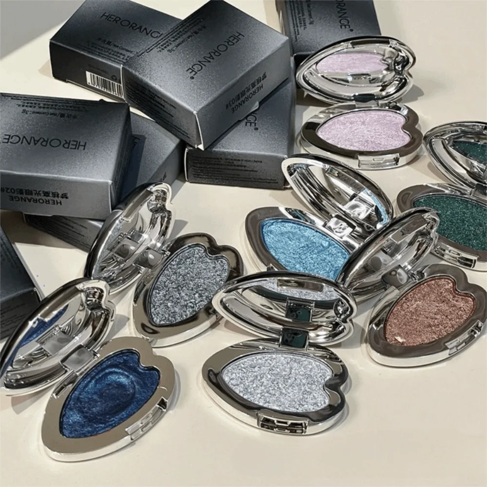 Sombra de ojos brillante, brillo multicromo, sombra de ojos nacarada metálica, paleta de resaltadores de ojos iluminadora de diamante