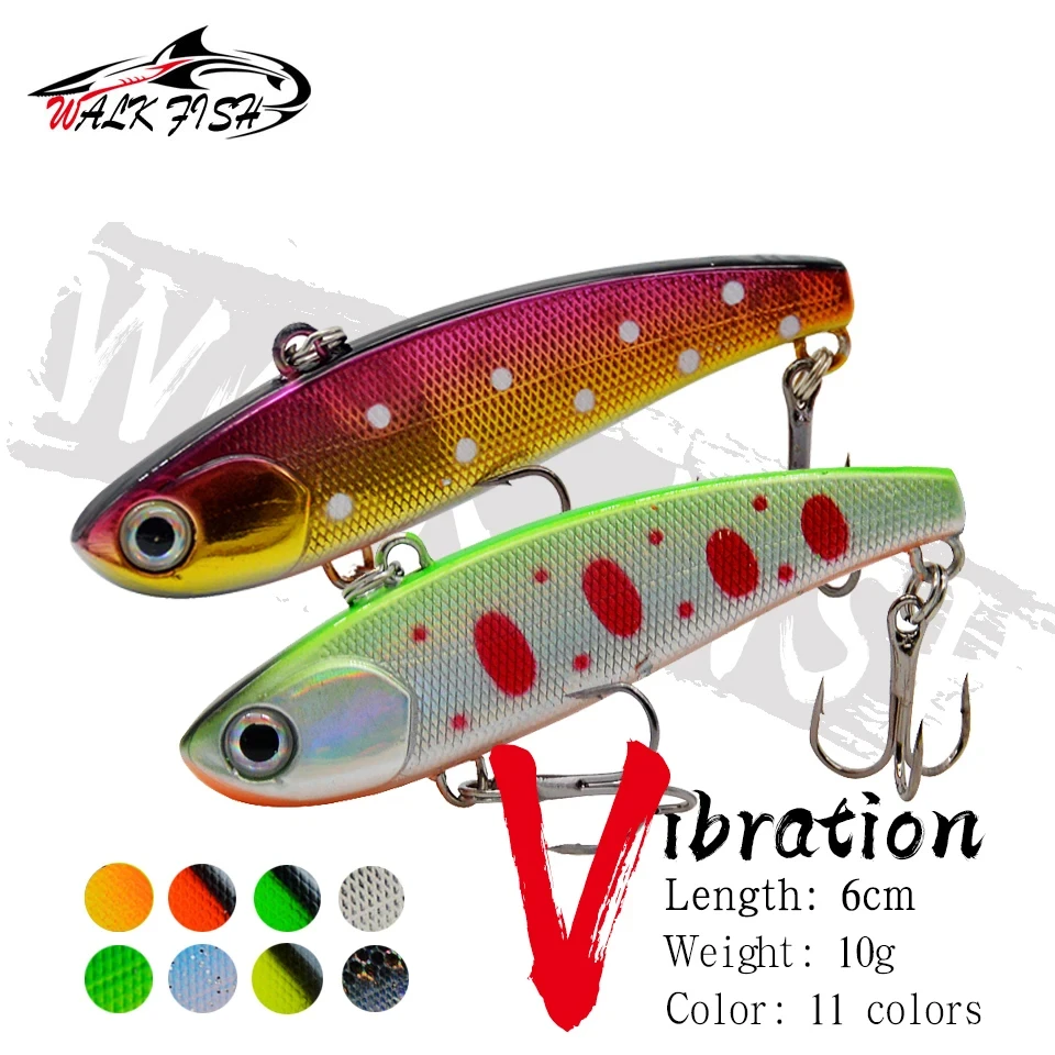 Walk Fish 1 Stück hochwertige harte Köder Vib 60 mm10g Hecht Winter Eisfischen Köder Tackle Sinking Icsa künstliche Wobbler