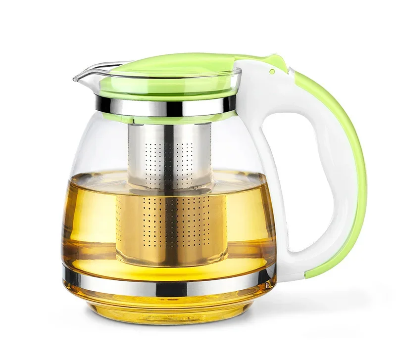 1500ml Heat-resistant glass tea pot kettle with 304 stainless steel infuser teapots for tea party heated container brewing