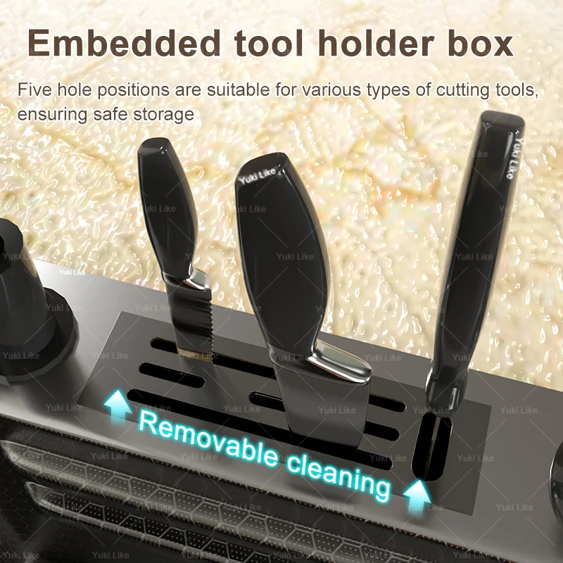 アップグレードされたキッチン モダン スマート ナノ ステンレス製シンク ウォーターフォール デジタルディスプレイ シンク ゴミ箱付き カウンター上キッチン用