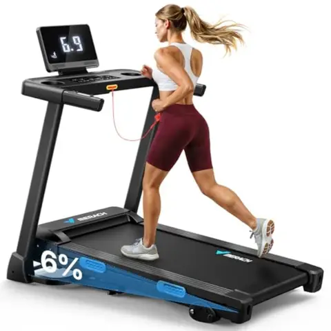 Incline Treadmill with 615 Adjustable Incline 7Layer Running Belt 300LBS Weight Capacity Foldable Design for Home Workouts 0.57