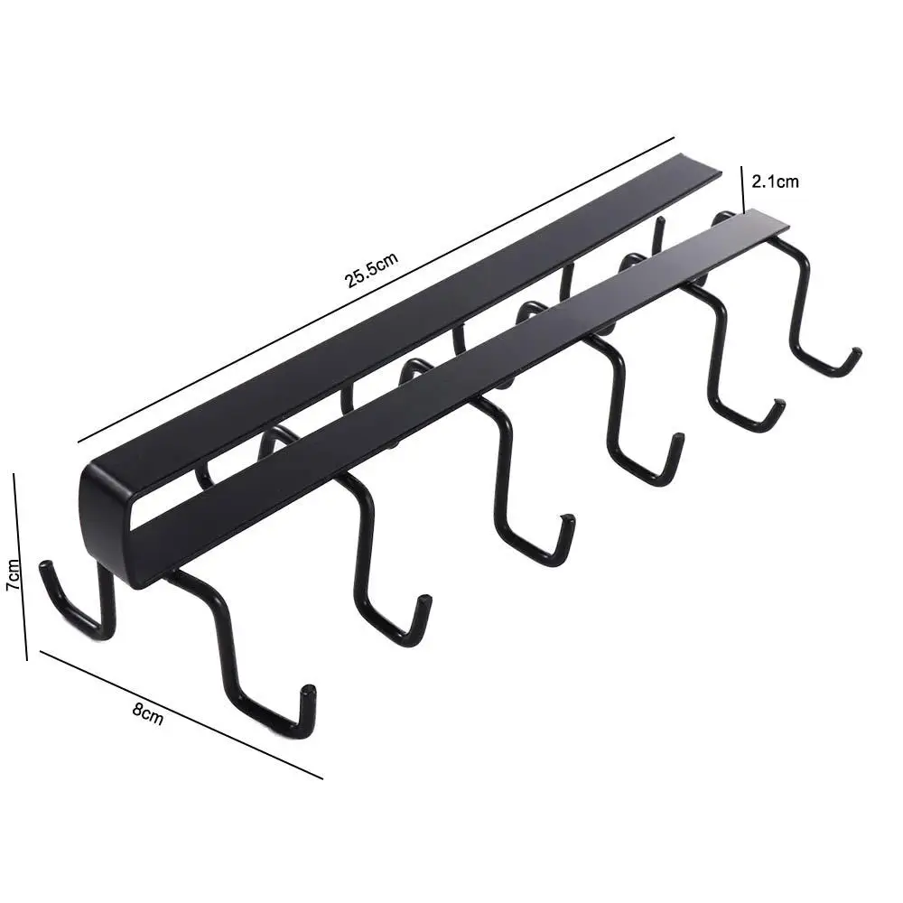 1 PCS Multifunctional Kitchen Organizer High Quality Double-row Cabinet Hook Durable Hanging Cup Holder