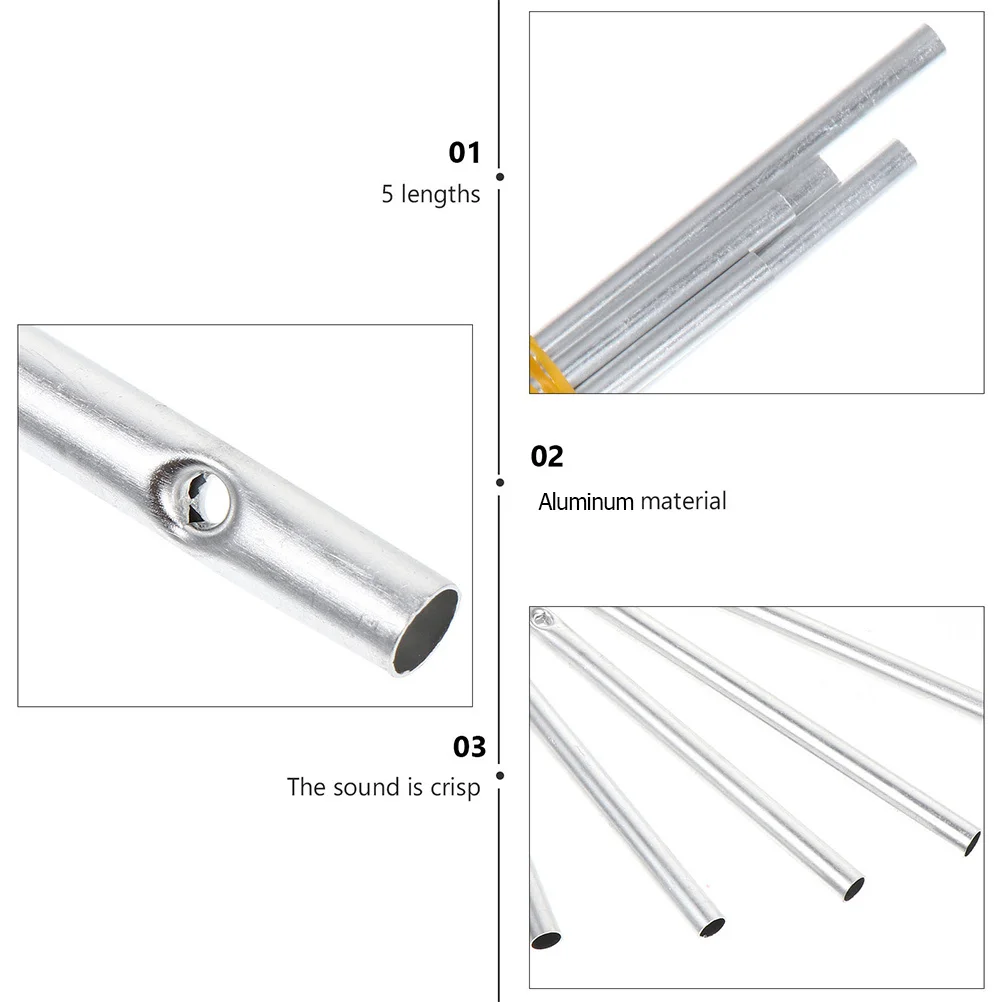 

8 set Wind Chime Tube Material Aluminum Diy Metal Hanging Pendant For Garden Outdoor Decoration Craft Projects Wind Chime