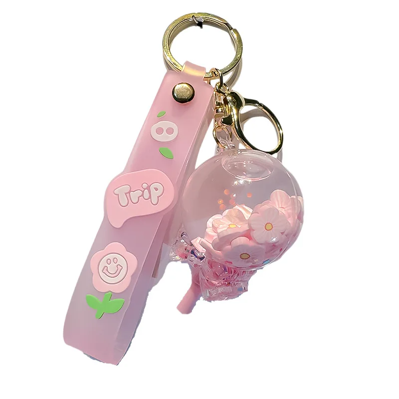 قلادة الرمل الوردي زهرة النفط العائمة سيارة المفاتيح فتاة على ظهره الديكور عطلة صغيرة #5