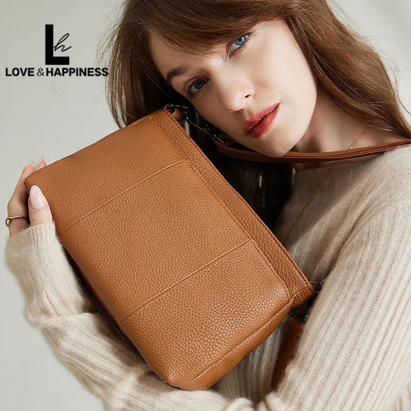 

New Style Cowhide Crossbody Bag Women Soft Leather Mini Bag Versatile Fashionable Casual Outings Commuting Ladies Luxury Bags