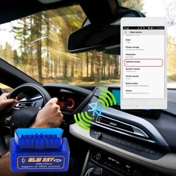 Mini ELM327 OBD 2 V1.5 Bluetooth-comp Scanner Auto Diagnostic Scanning Tool for SAE J1850 PWM VPW IOS Car Detector ELM 327 OBDII