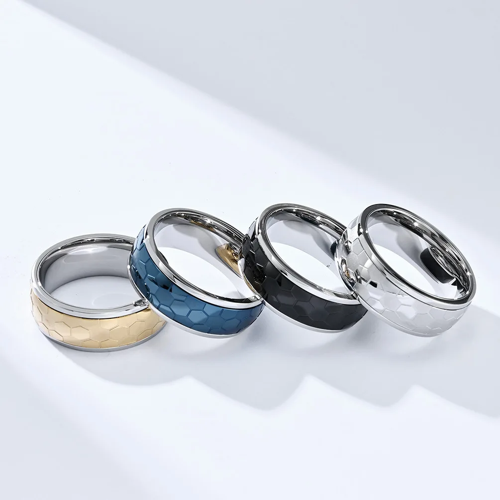 Rotatable Stainless Steel Football Rings for Man Women Unisex Anxiety Relief Ring Fashion Stainless Steel Rings