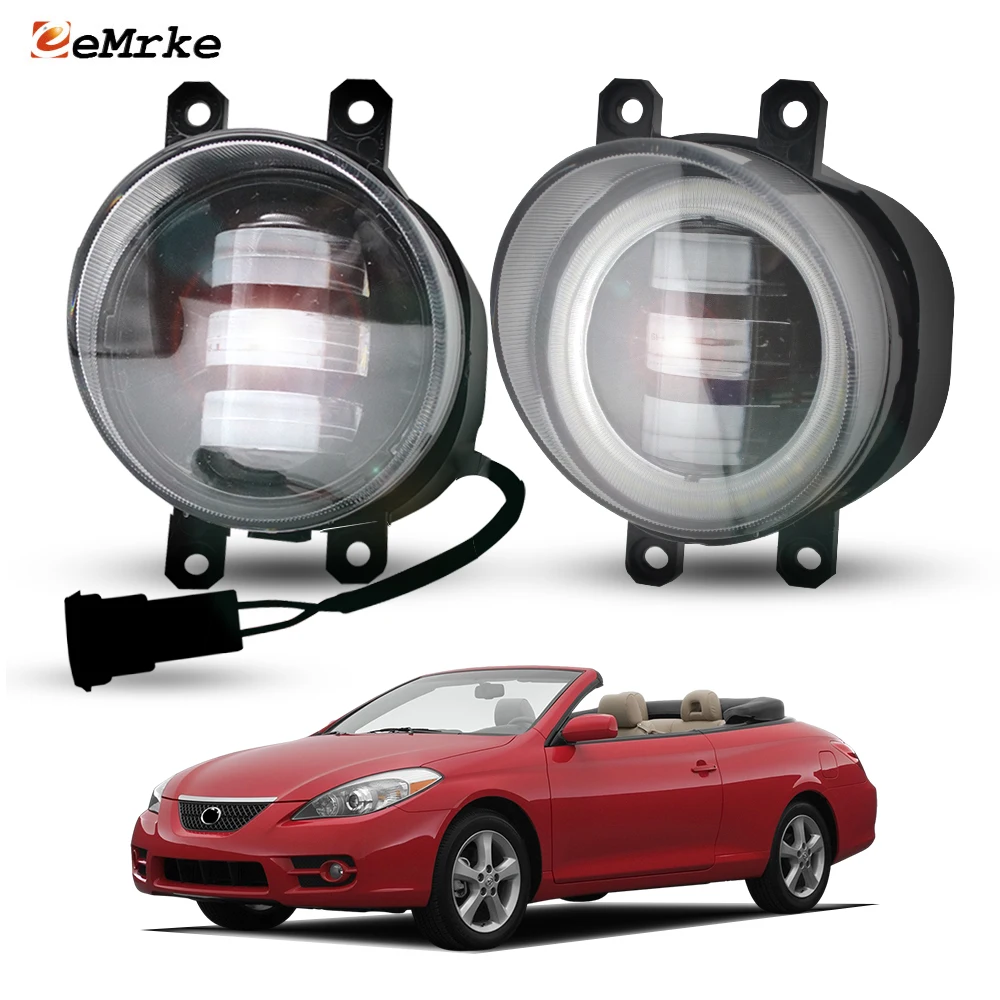 

Easy Install Led Fog Lamp Lens for Toyota Solara '07 '08 '09 Angel Eye DRL Car PTF Headlight Canbus Ready, No Error Display