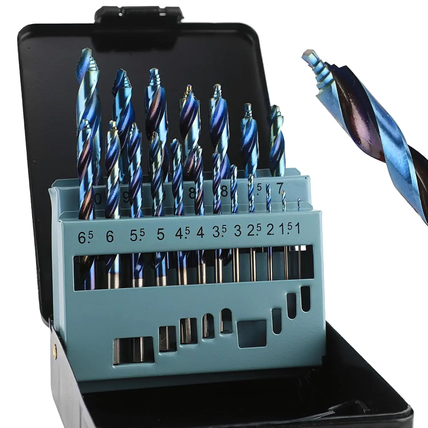 19-pcs-cobalt-drill-bit-set-stepped-point-drill-bit-m35-hss-twist-jobber-length-for-hardened-metal-stainless-steel-cast-iron