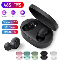 2023 a6s tws sem fio bluetooth fones de ouvido esporte em fone com microfone mini pods cancelamento ruído