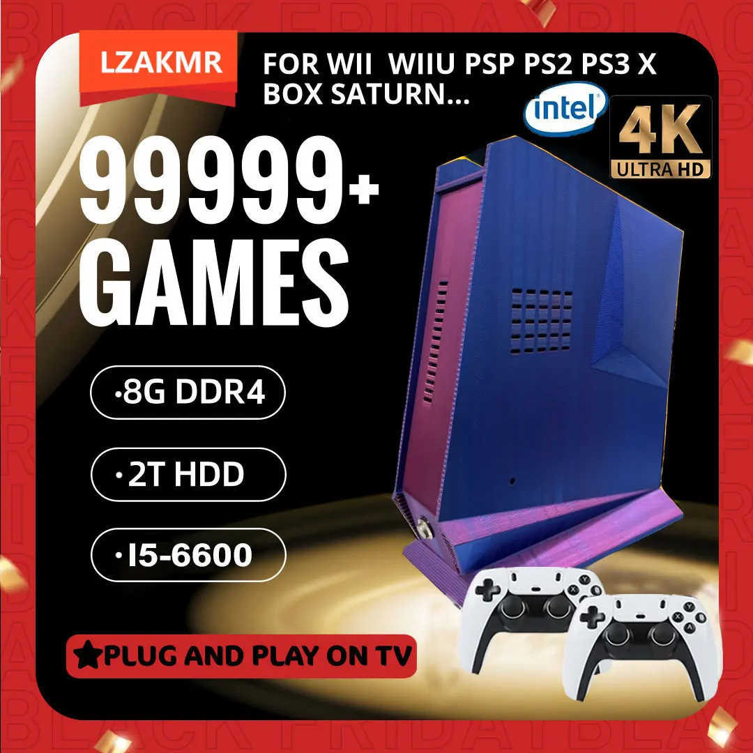 I5-6600 Retro Game Box G3 с более 90009999 играми и игровой системой объемом 2 ТБ, с Windows 11 и Batocera. Совместим с PS2,