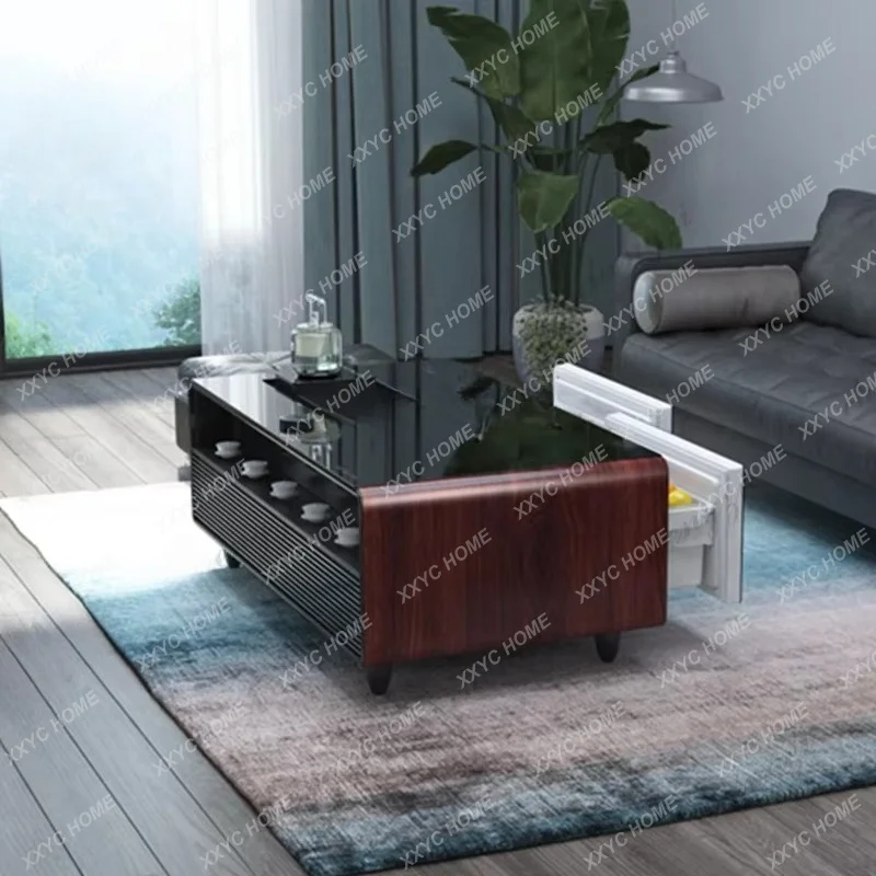 XXSmart Coffee Table  Dual Built in Refrigerator Drawers Wireless Charging Music Player Audio Living Room Furniture
