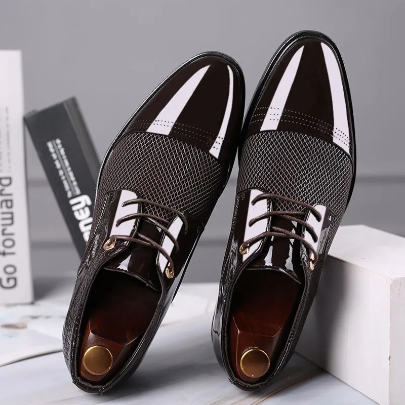 Big Size Men Dress Shoes Quality Men Formal Shoes Lace-Up Men Business Oxford Shoes Brand Men Wedding Pointy Shoes 38-48