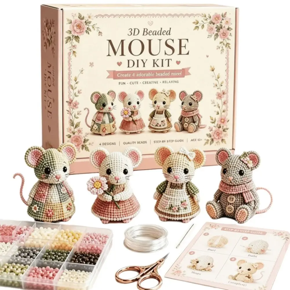 Winzige Perlen 3D Tier-Perlen-Bastelset Tierform Niedliches Design Handgemachtes Perlen-Kunst-Set Kreatives DIY Perlen-Bastelset Geschenkidee – Detail 2