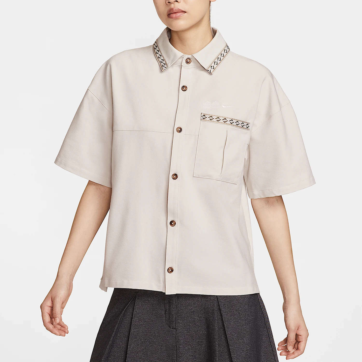 

Nike genuine Oversize Women's Collared Tennis Embroidered T-shirt HJ0350-072