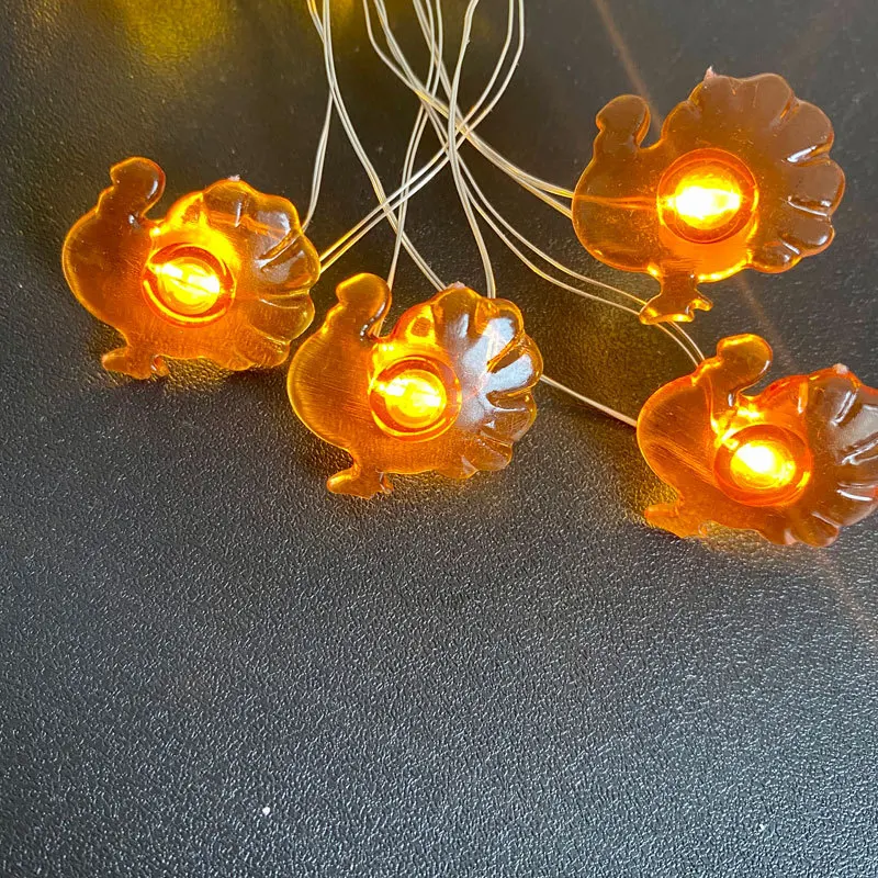 Decoração de ação de graças bolota 3d abóbora maple leaf luzes da corda laranja queda luzes para casa outono guirlanda colheita