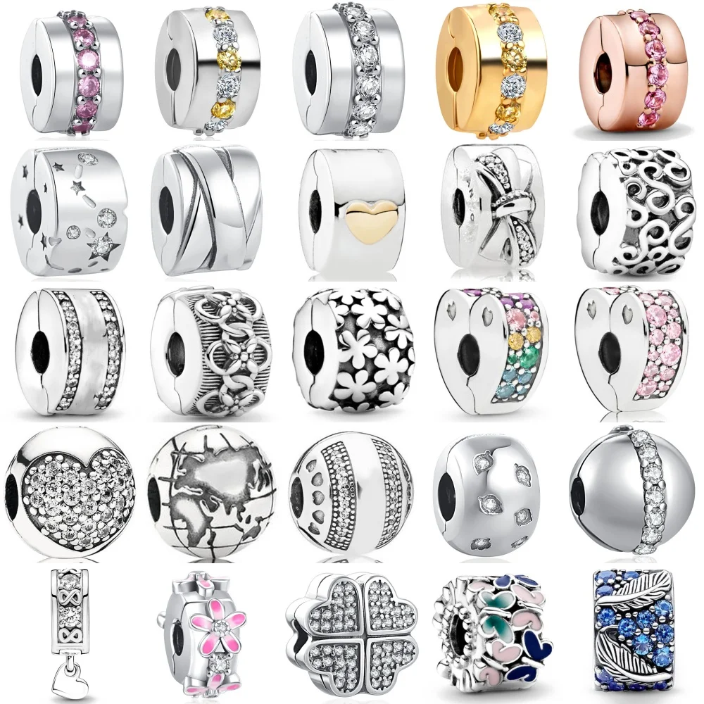 Hot Selling 925 Silver Circular Heart-Shaped Clip Beads Suitable For European Original Bracelets,DIY Accessories,Fashion Jewelry