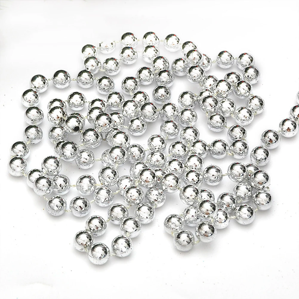 

3pcs 1.5M Silver Christmas Party Hanging Chain Bead Chain Ornament Pendant For Christmas Tree Xmas Decoration Lightweight