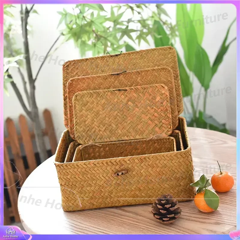 Natural Seaweed Pet Bed Woven Cat Dog House Soft Warm Winter Kennel Small Animal Nest Cozy Puppy Sleeping Mat Home Decor