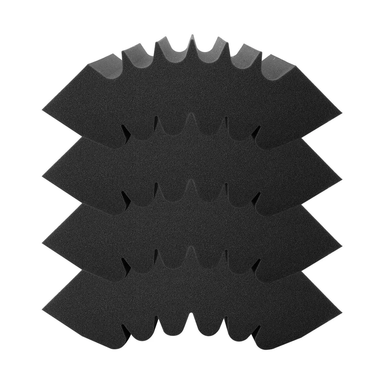 16.5x6.3x12인치 4팩 웨지형 흡음 패널, 다중 반사 소음 흡수를 위한 향상된 표면 질감, 실내용