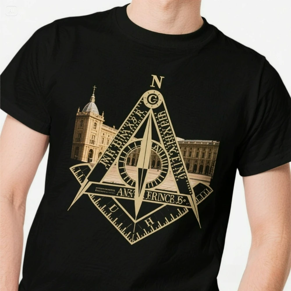 

Freemason Square & Compass France Masonic T-Shirt 100% Cotton O-Neck Summer Short Sleeve Casual Mens T-shirt Size S-3XL
