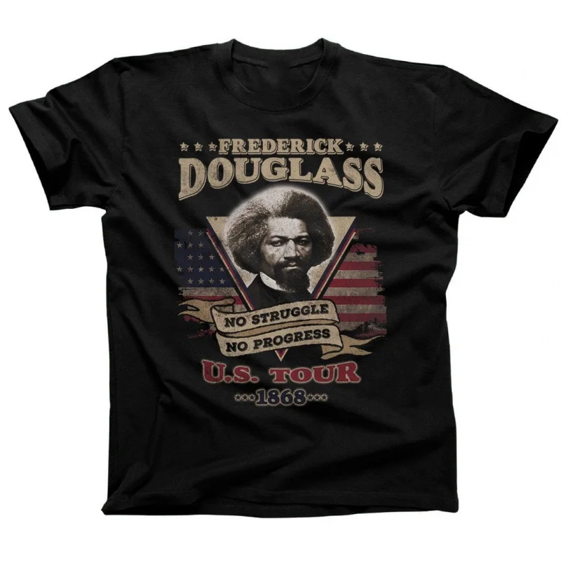 

Frederick Douglass USA Tour T shirt 100% cotton print Birthday Gift Tee for man All size Tops Humor Graphic Clothes Cool present