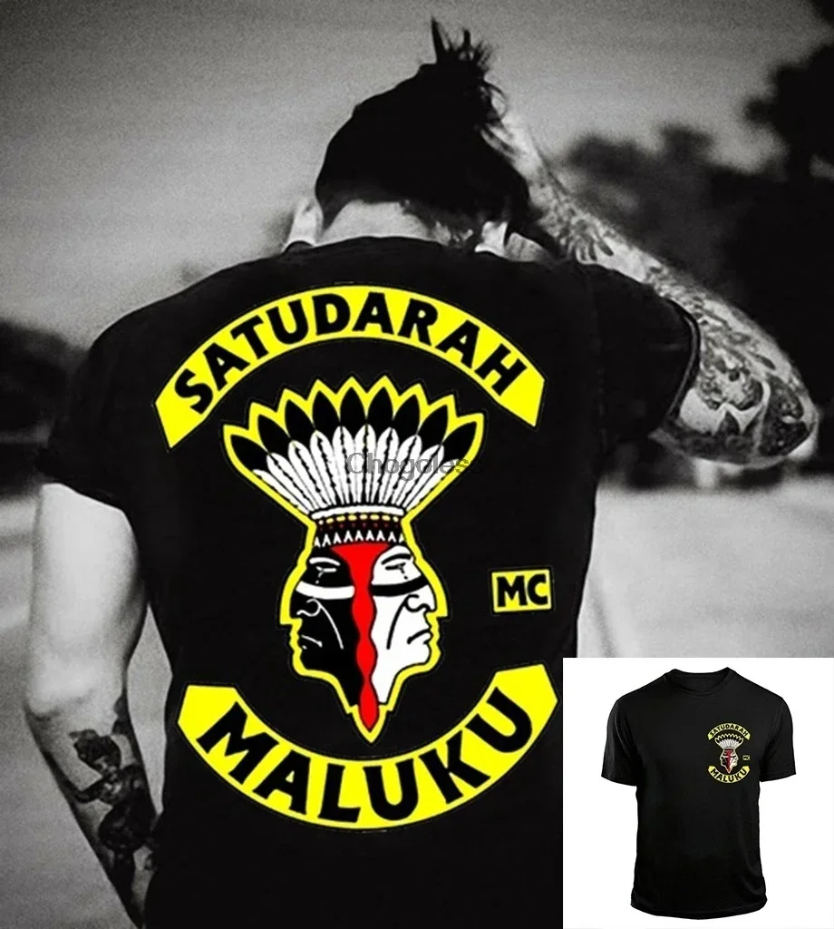 2024 Street Fashion Adult Mens Cool Printed T Shirt Satudarah Mc World Maluku Motorcycle Mens T-shirt