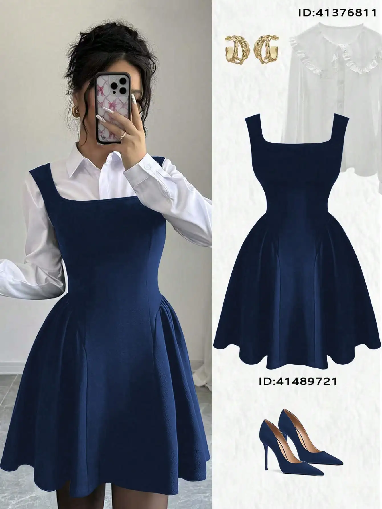 Women's Square Neck Sleeveless A-Line Dress with Ruched Hem, Velvet Fabric, Fitted Waist, Casual Elegant for All Seasons