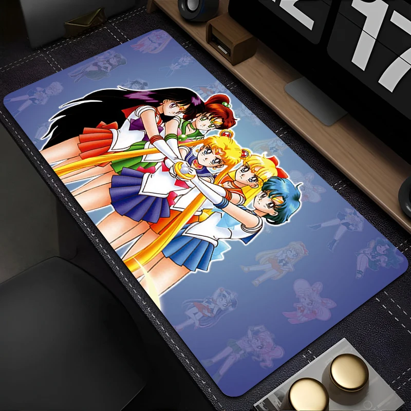 

XXL Mouse Pad S-Sailor Moon Kawaii Gaming Accessories Notbook Computer Mini Pc Gamer Keyboard Pad Desk Mat Magical Girl Mousepad