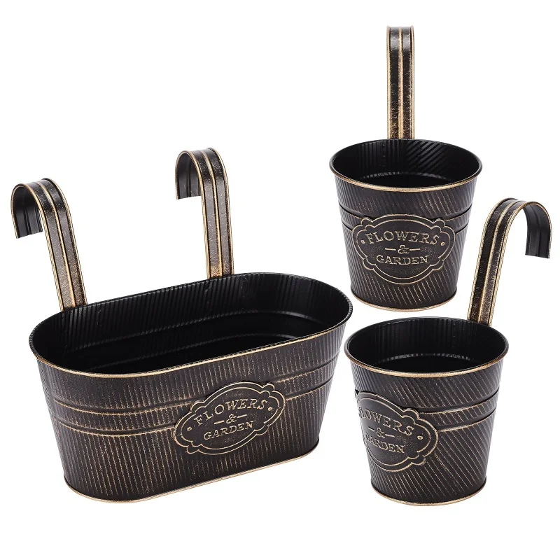 

Double hook retro iron hanging basin set