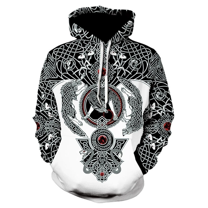 Fashion 3D Print Viking Men Women Hoodies Streetwear Oversized Pullovers Hooded Sweatshirts Male Tops Clothing Harajuku S-7XL