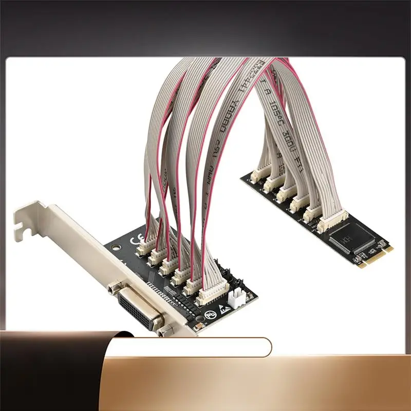 

X64A-M.2 To 4 RS232 DB9 Serial Port And 1 DB25 Parallel Printer Port LPT1 Multi Expansion Card B Key M Key NGFF 2280Mm WCH384