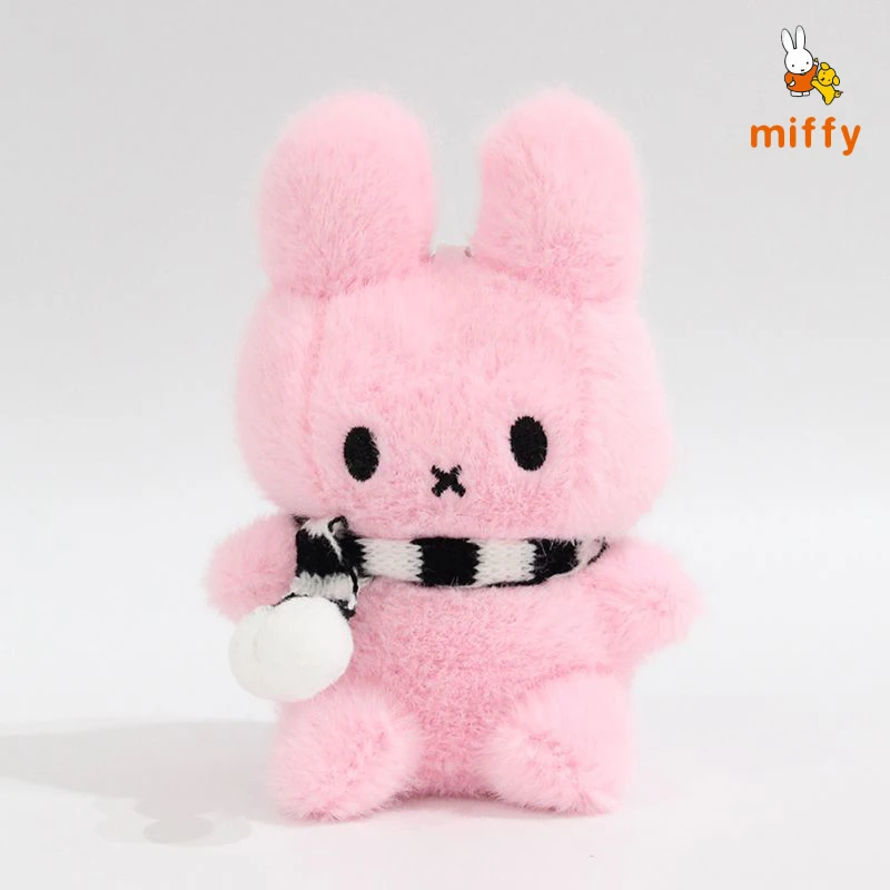 Kawaii Miffy Plüschpuppe, mehrere Stile, kreativer gestreifter Schal, flauschiger Stofftier-Rucksack, kuschelige Anime-Accessoires, perfektes Geschenk