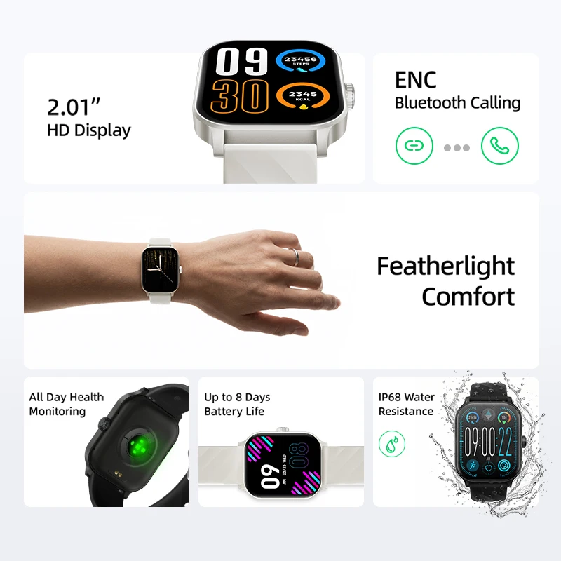 GT3 Neo2 Smartwatch - 2.01" HD, Bluetooth Call, Heart Rate, IP68