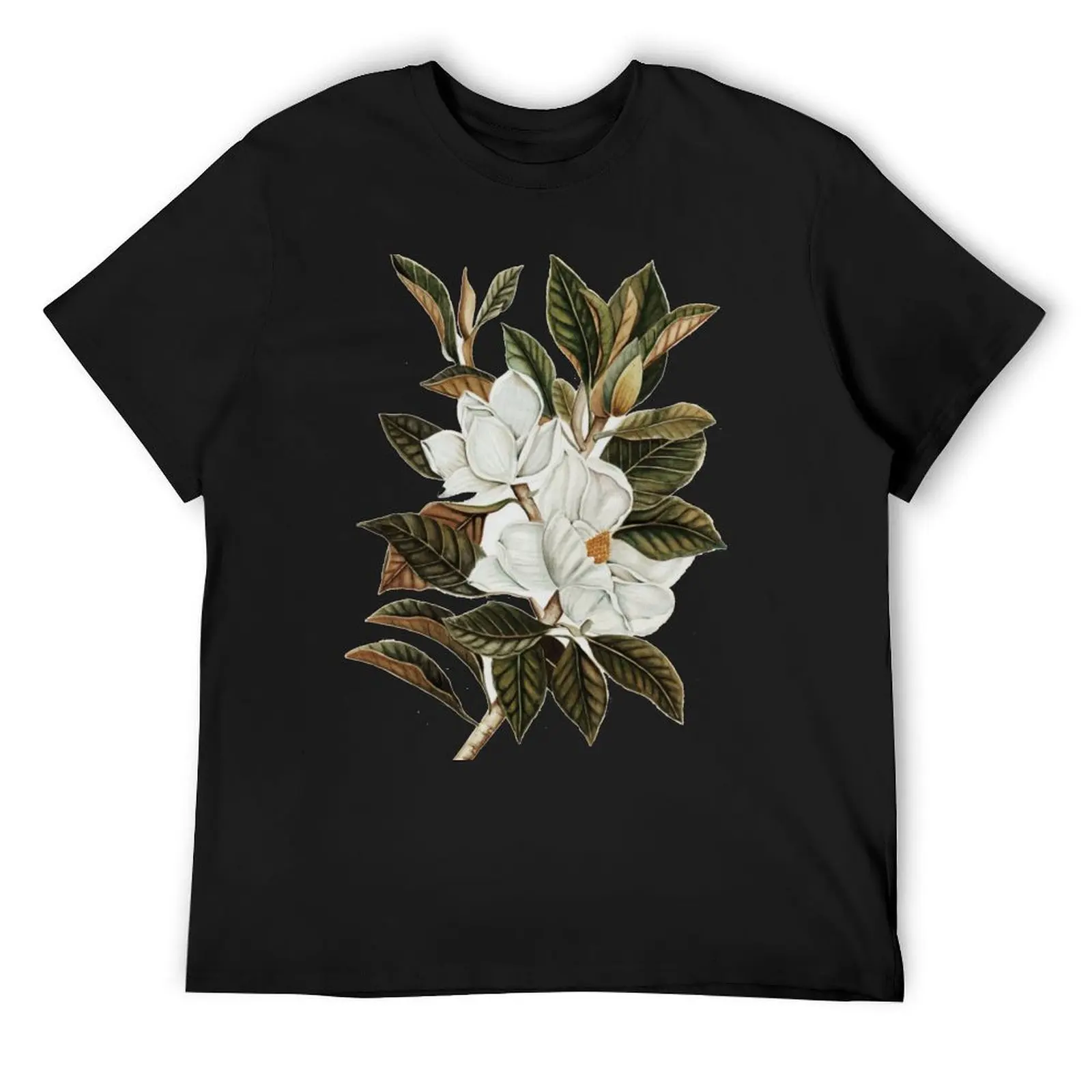 

Vintage Magnolia Botanical Illustration T-Shirt blacks quick-drying anime stuff summer clothes mens graphic t-shirts