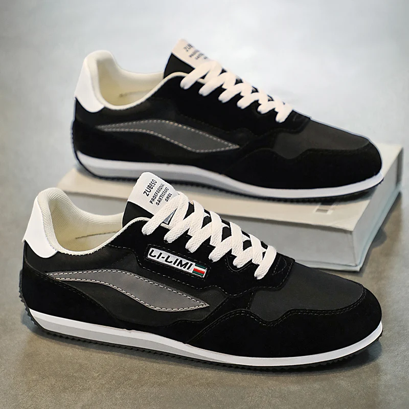 

Кожаная спортивная обувь, мужская повседневная дышащая обувь с узлом, винтажные кроссовки, мужская обувь на плоской подошве, удобная всесезонная обувь