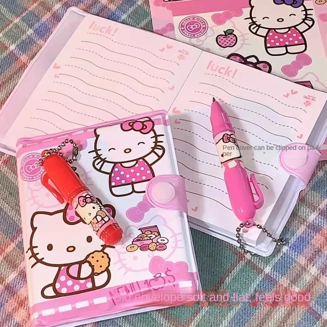 Hello Kitty Notepad Suit Memorandum Cute Cartoon Girl Portable Mini Diary Student Kawaii Cat Head Stationery School Supplies