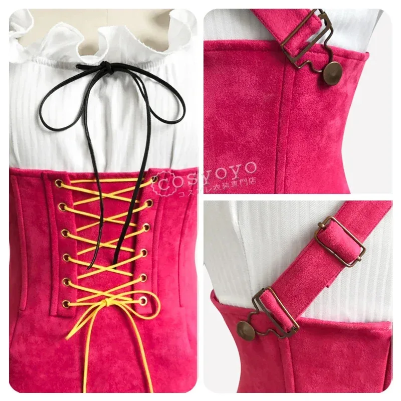 Nuevo disfraz de Cosplay de pieza de Anime japonés COSREA 2025, vestido encantador rojo Nami Rose con disfraces con lazo, fiesta de Halloween para ★ ★ ★