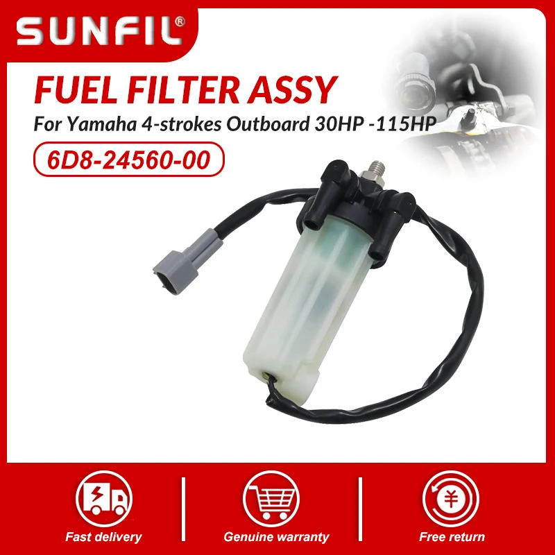 

6D8-24560-00 6D8-24562-00 6D8-24519-00 6D8-24469-00 Fuel Filter Assy for Yamaha 4-strokes Outboard 30HP -115HP